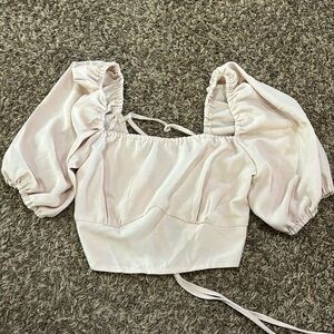 Tie-Back Puff Sleeve Blouse